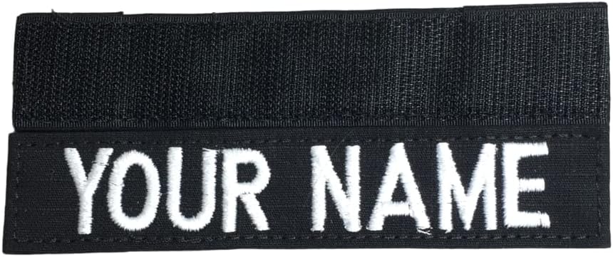 BLACK NAMETAPE / WHITE EMBROIDERY NAMETAPES W/ VELCRO