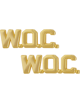 GOLD WARRANT OFFICER CANDIDATE X WOC OFFICER PINS SET OF 2